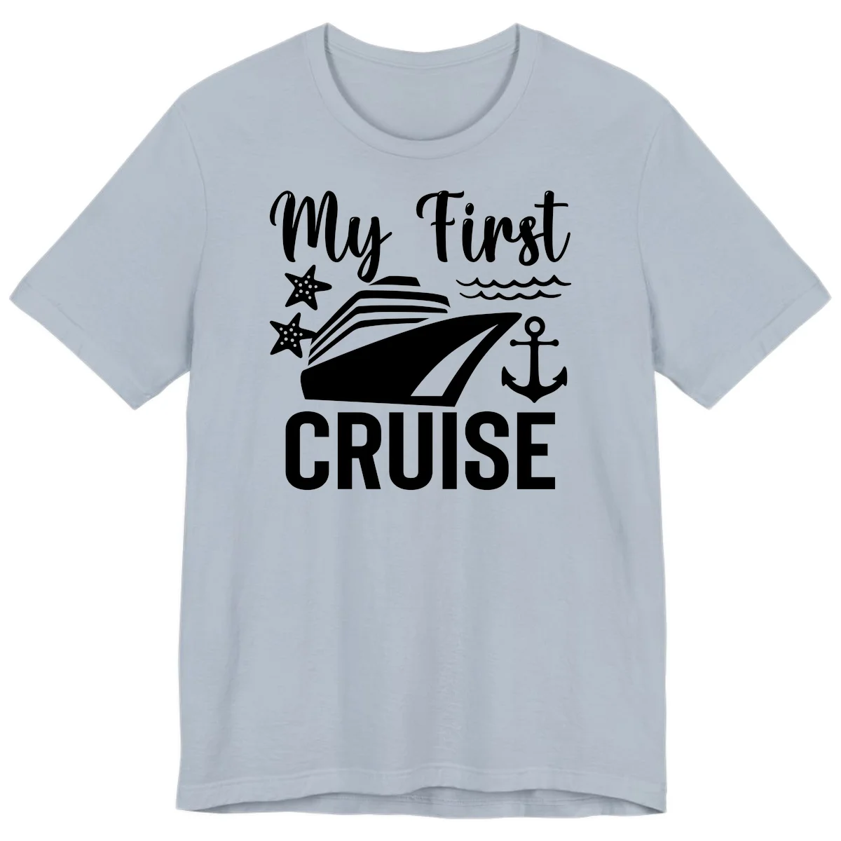 My First Cruise Premium T-Shirt - Smooth Sailing in Light Blue