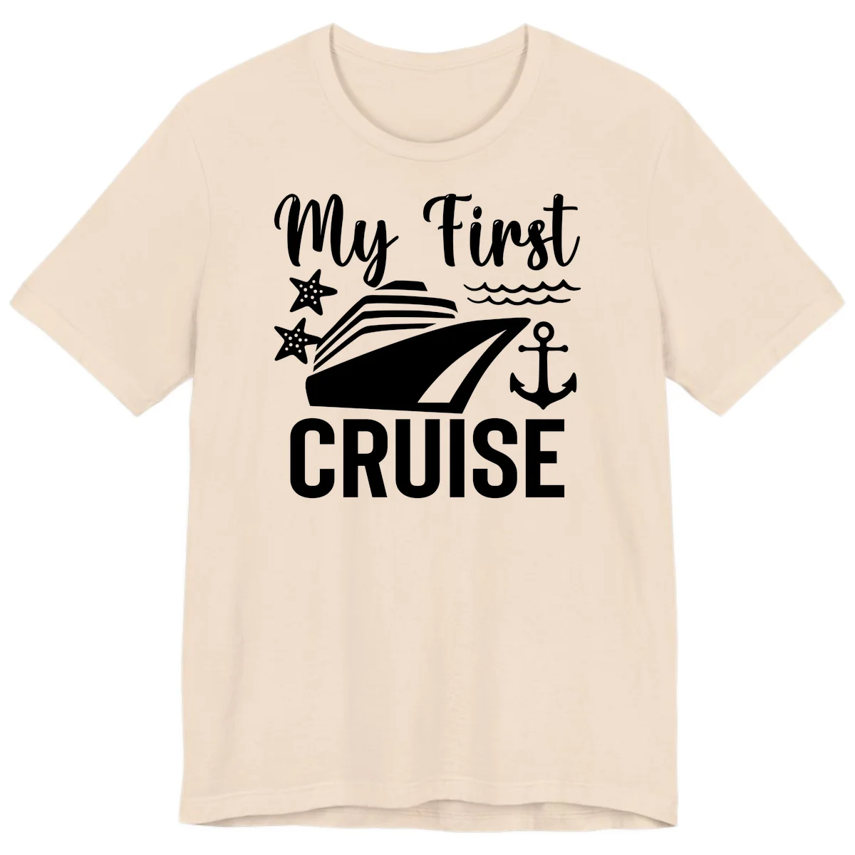 My First Cruise Premium T-Shirt - Smooth Sailing in Soft Cream