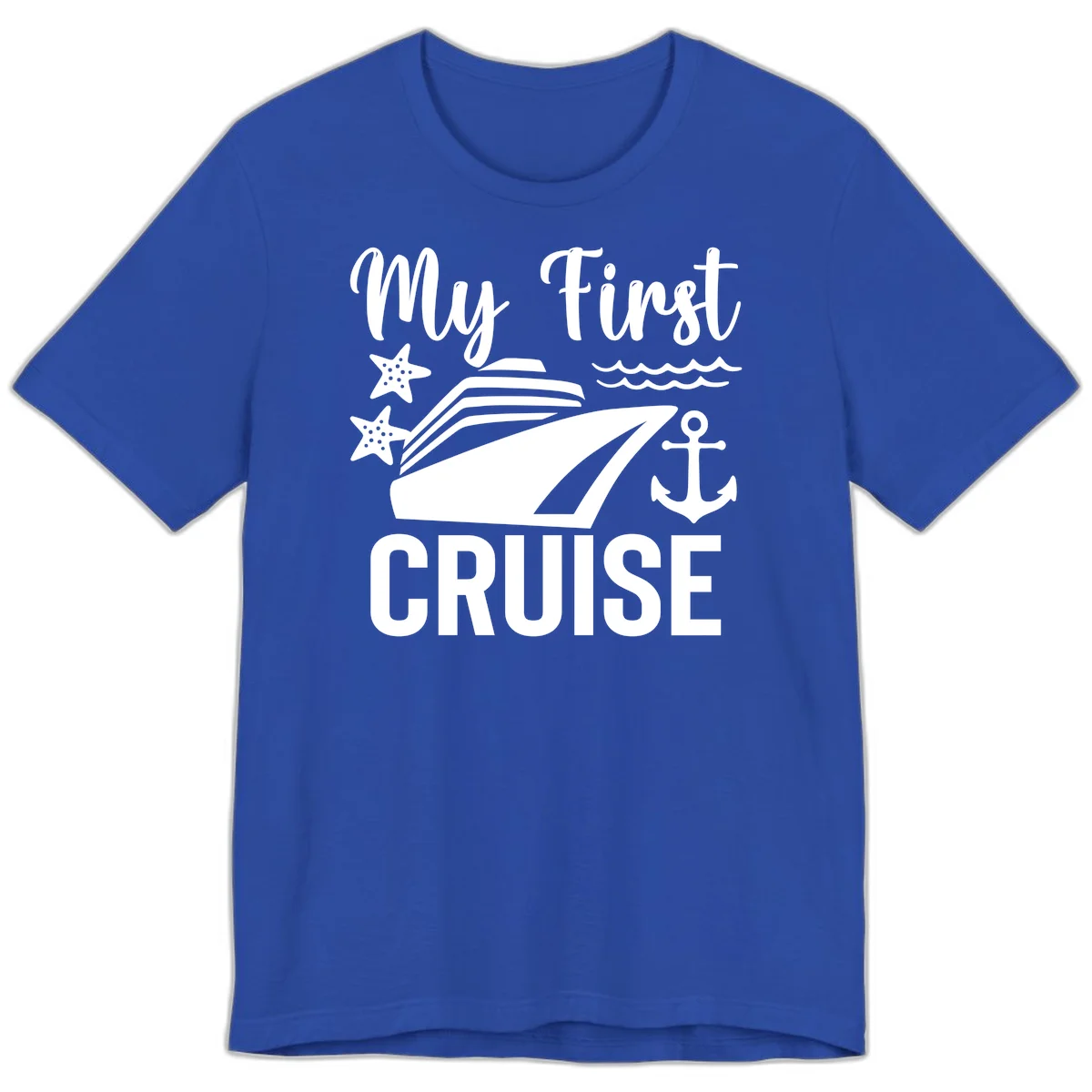 My First Cruise Premium T-Shirt - Smooth Sailing in True Royal