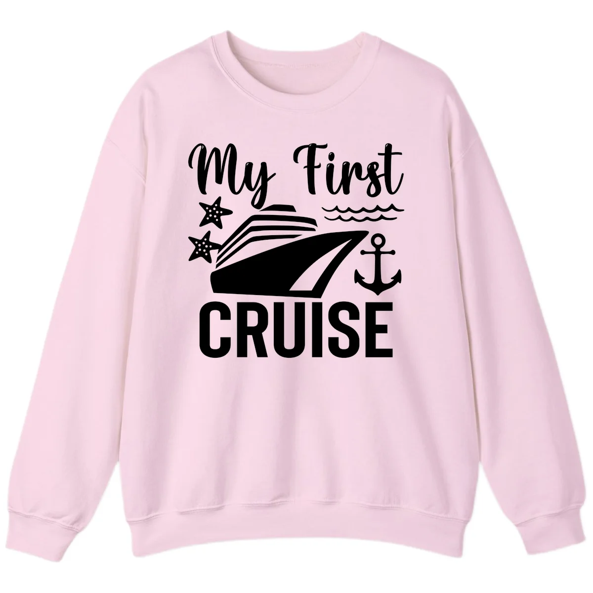 My First Cruise Sweatshirt - Cozy Voyage Wear in Light Pink