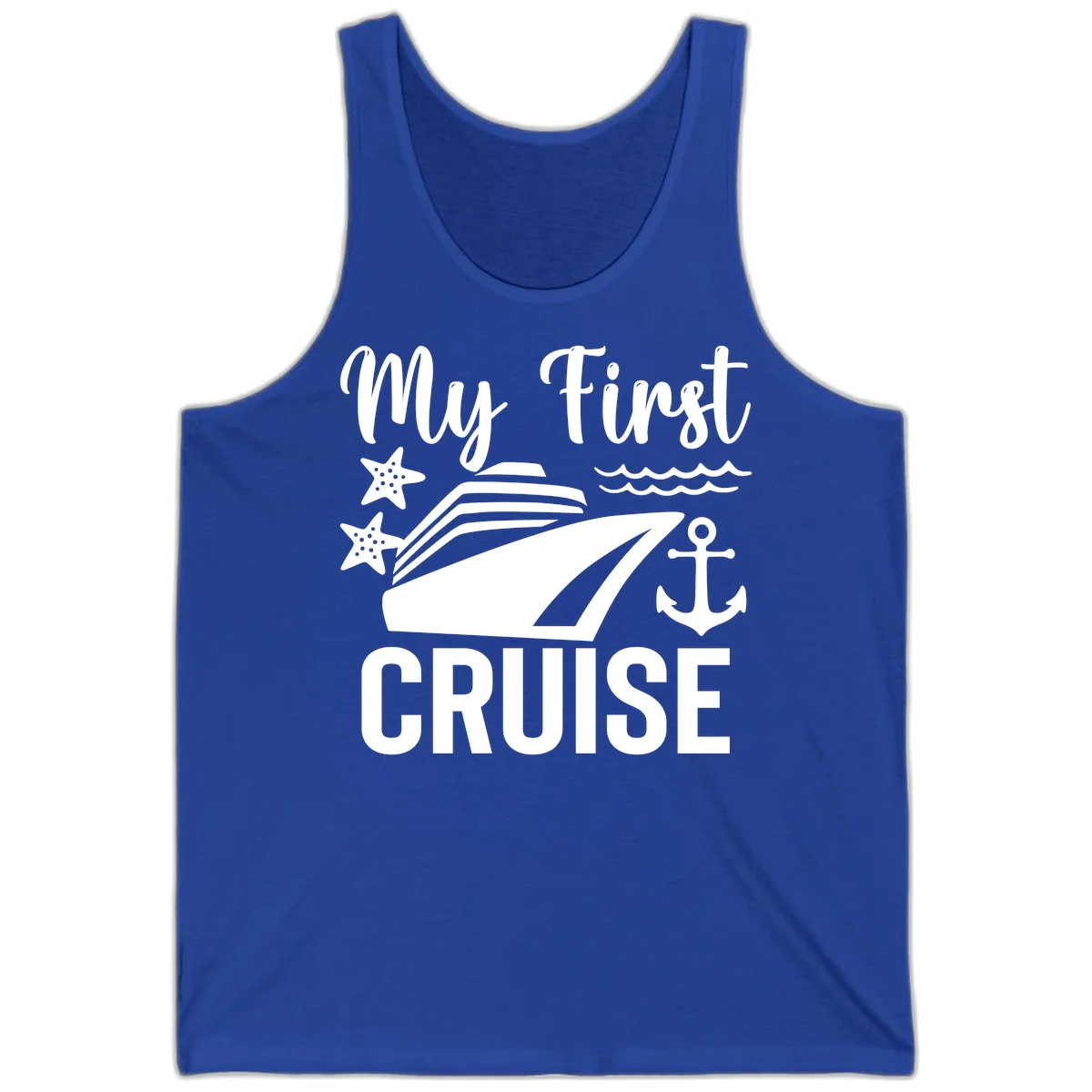 My First Cruise Tank Top - Sun & Fun Ready in True Royal