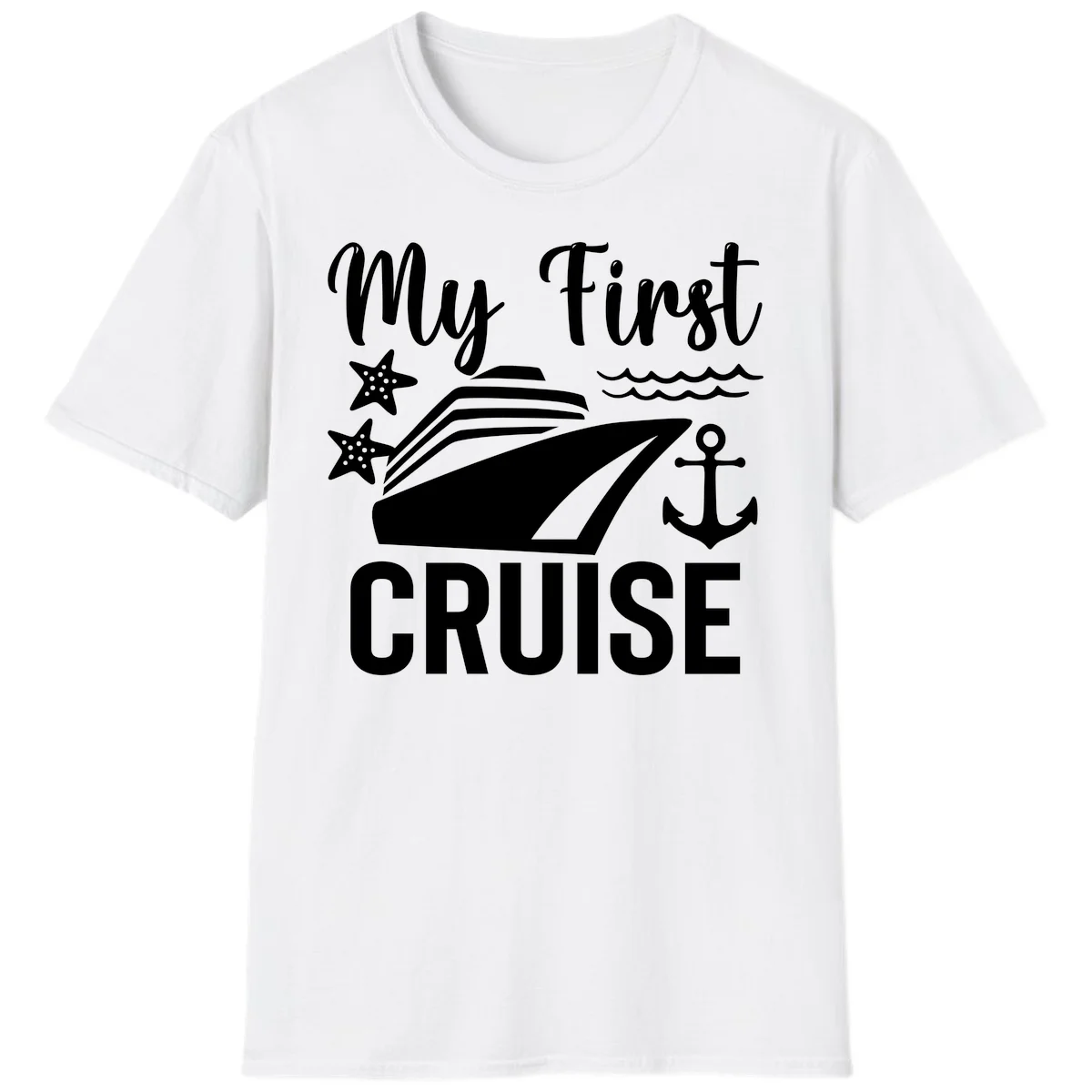 My First Cruise T-Shirt for Your Maiden Voyage Adventure in White
