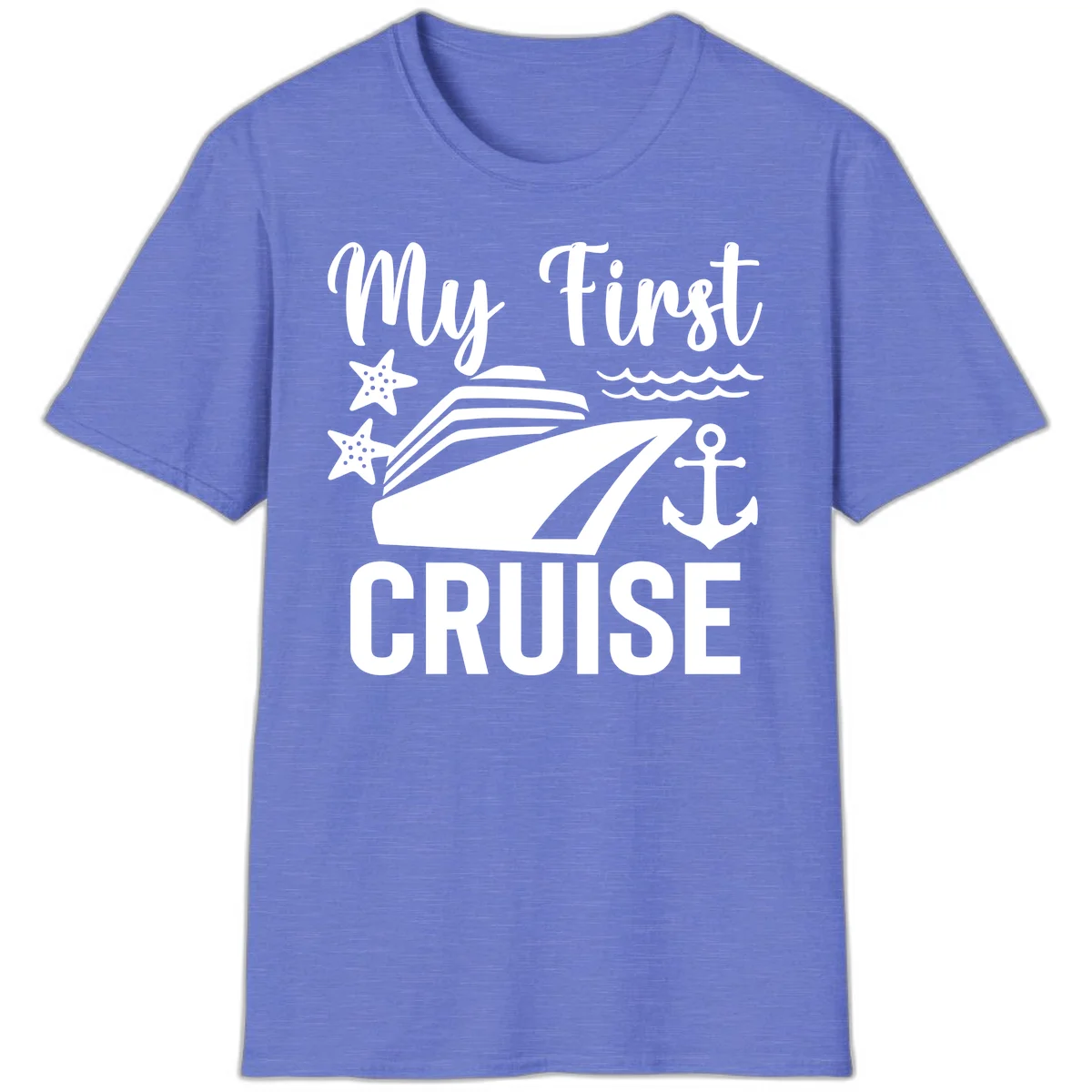 My First Cruise T-Shirt for Your Maiden Voyage Adventure in Heather Royal
