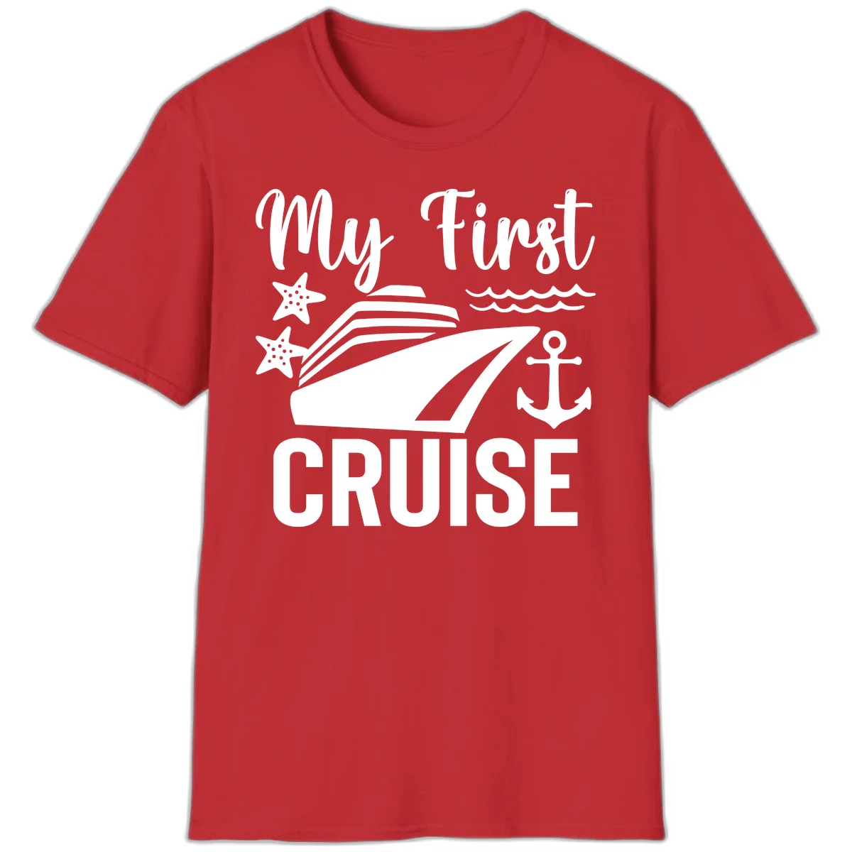 My First Cruise T-Shirt for Your Maiden Voyage Adventure in Red