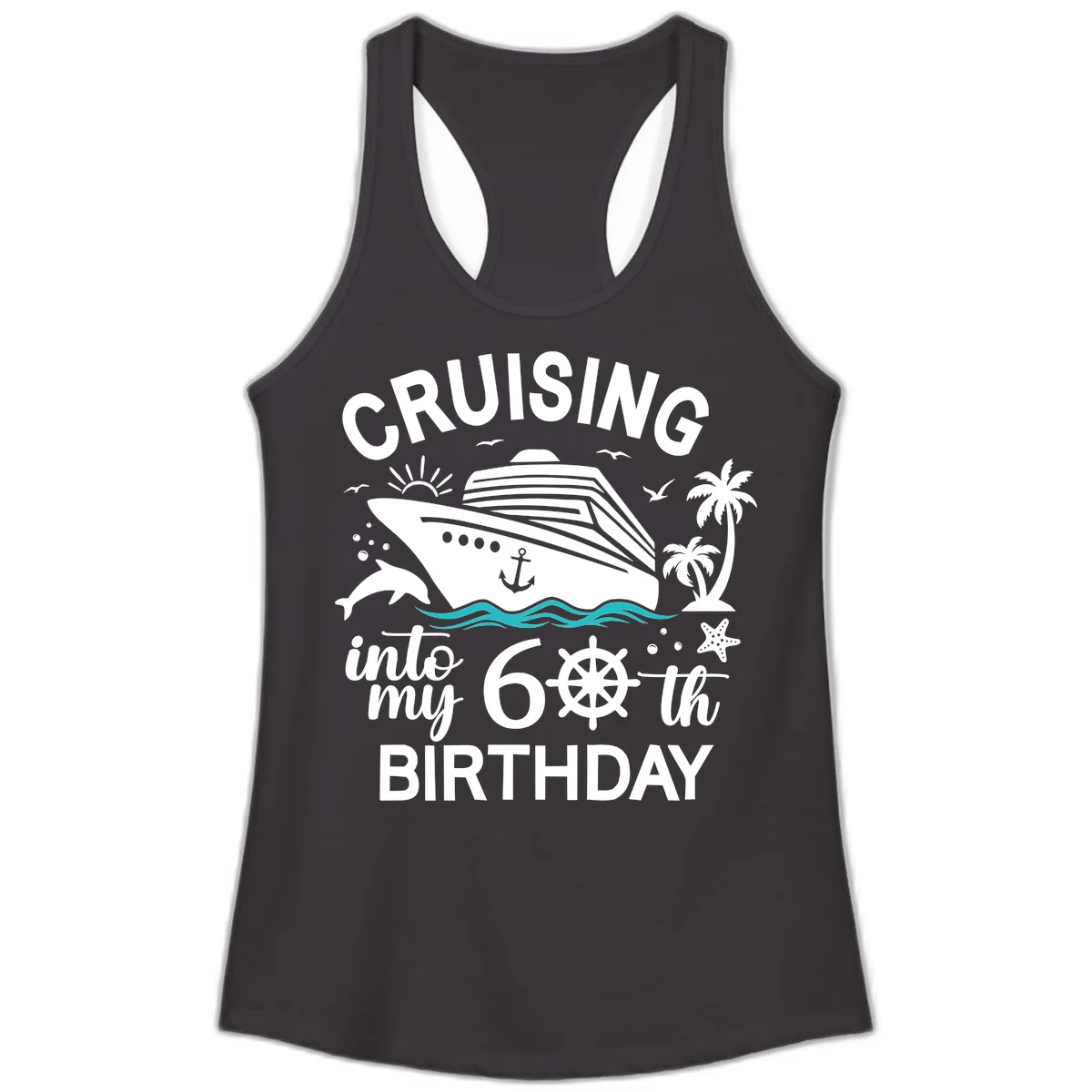 Cruising Into My 60th Birthday Ladies Tank in Black
