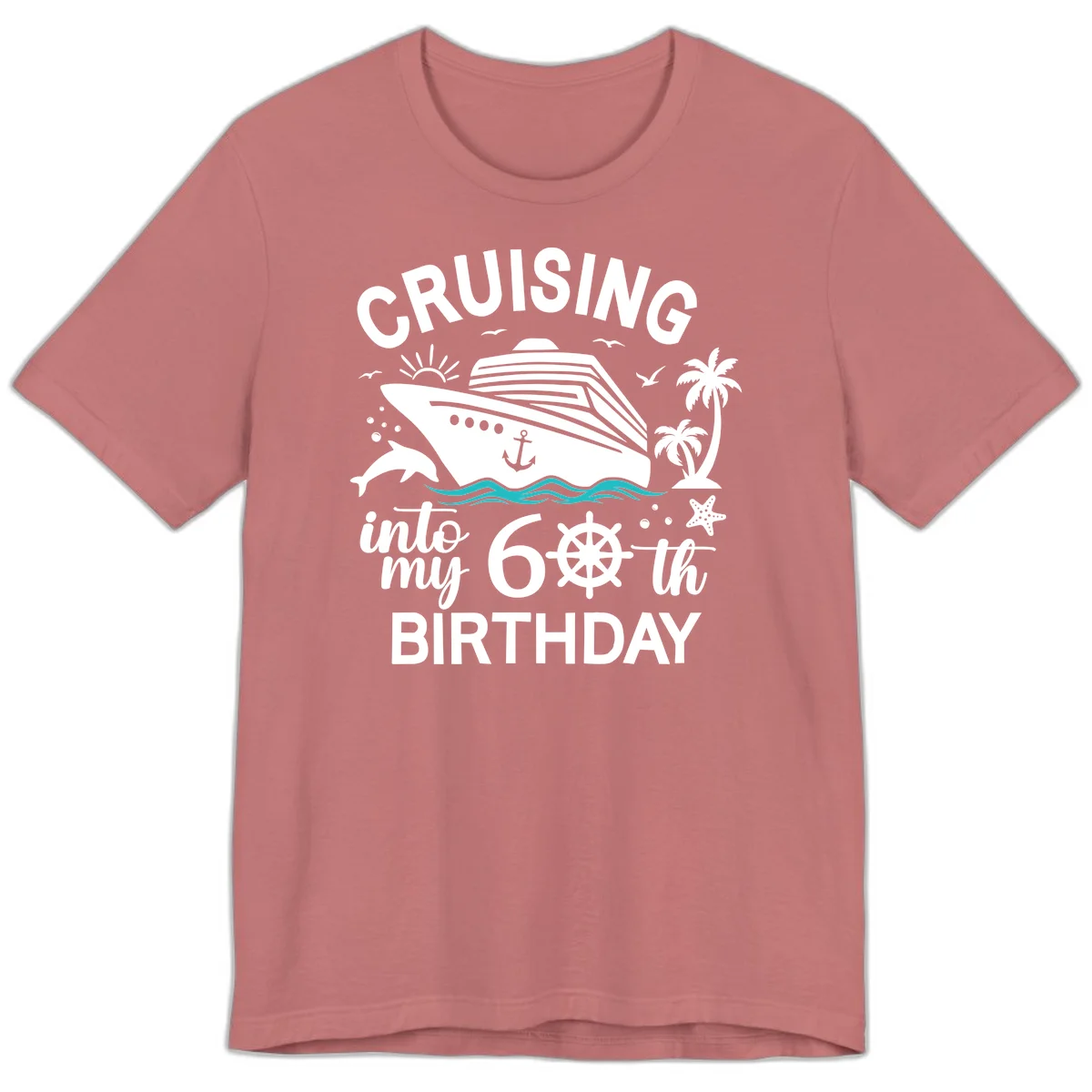 Cruising Into My 60th Birthday Premium T-Shirt in Mauve