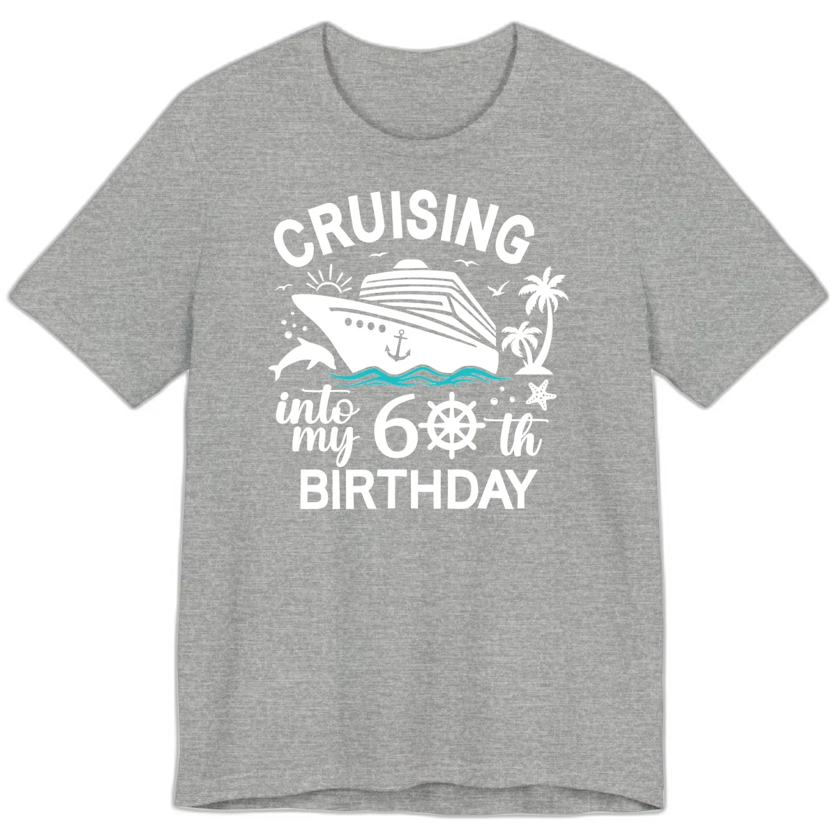 Cruising Into My 60th Birthday Premium T-Shirt in Athletic Heather