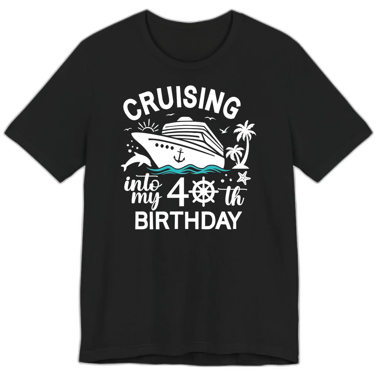 Cruising Into My 40th Birthday Premium T-Shirt in Black