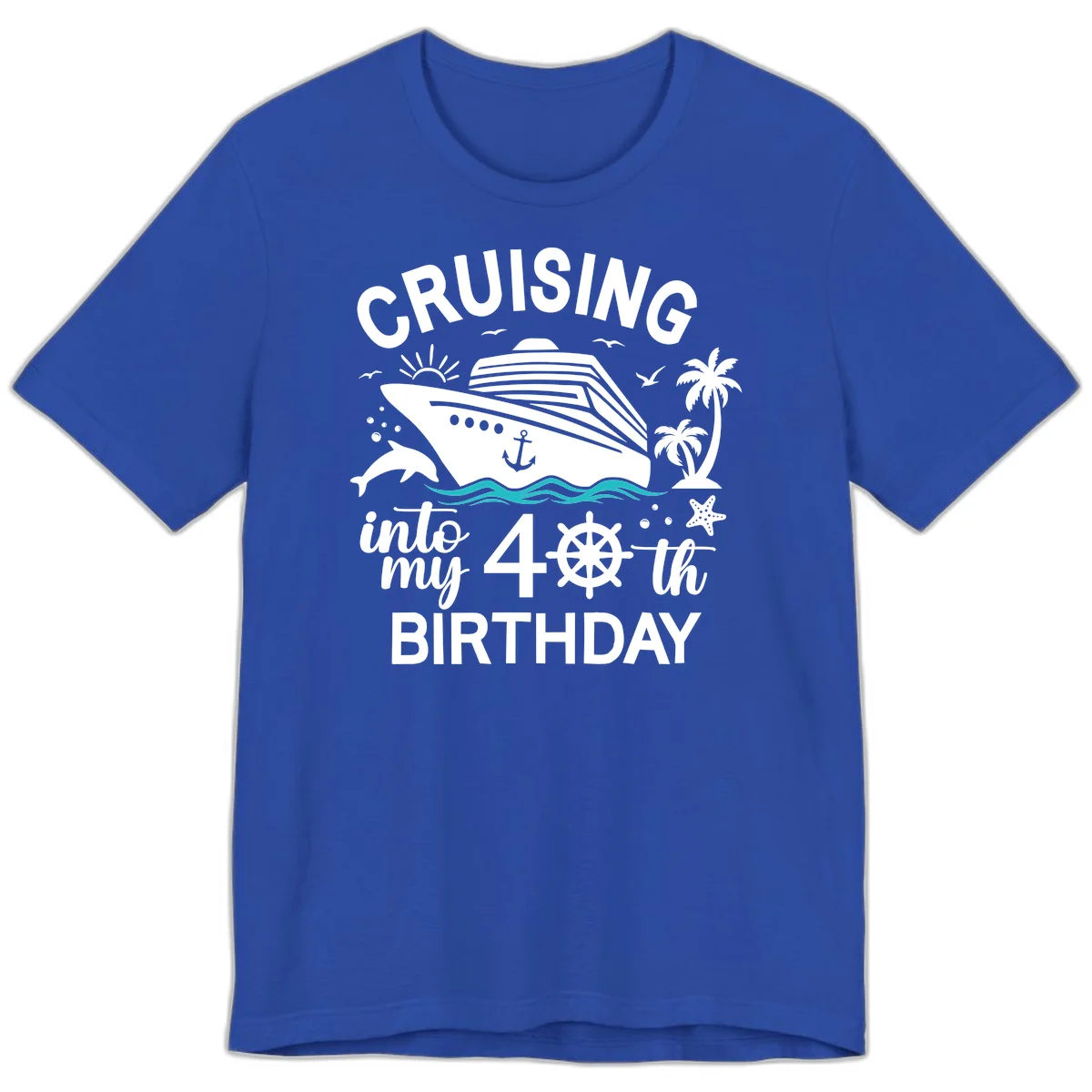 Cruising Into My 40th Birthday Premium T-Shirt in True Royal