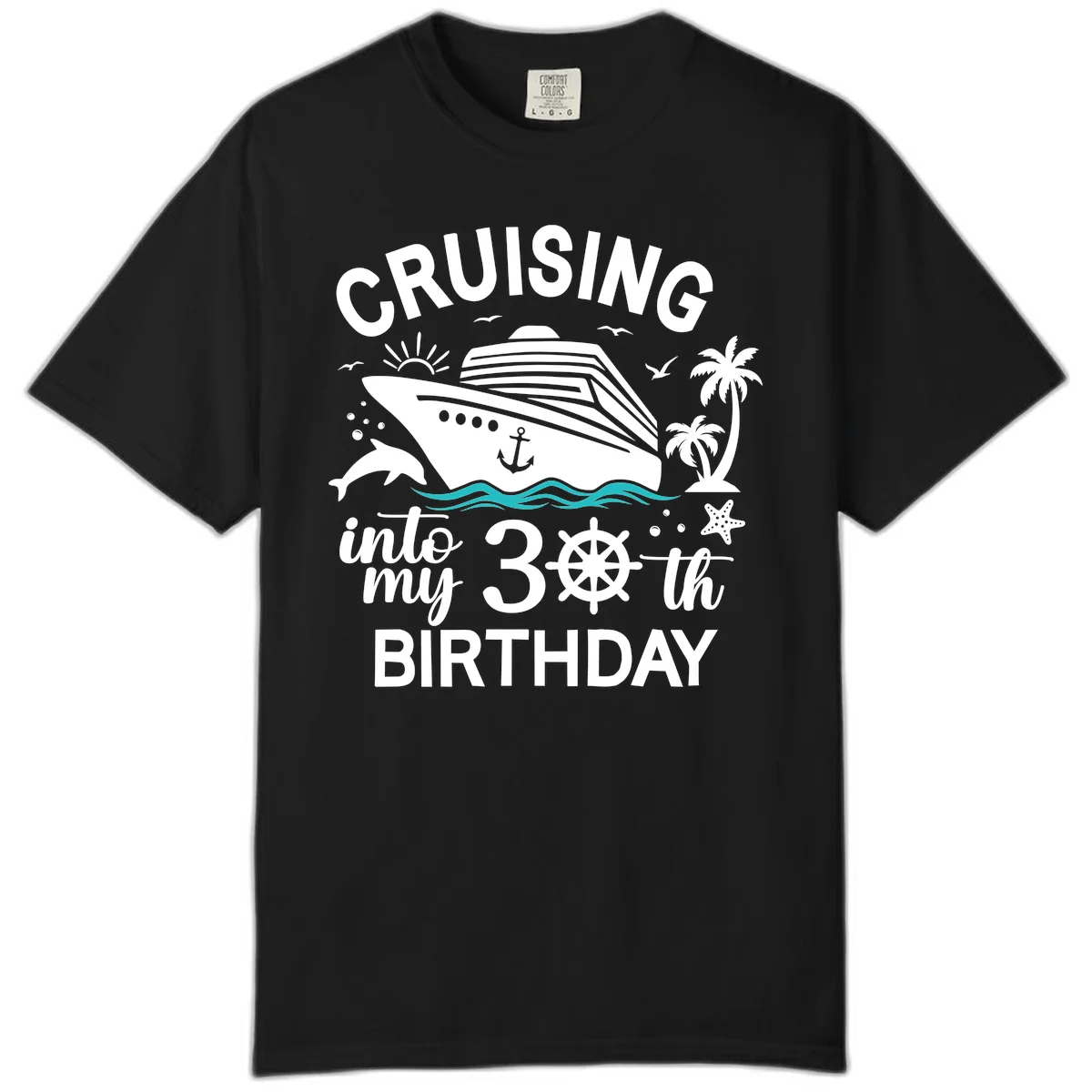 Cruising Into My 30th Birthday Comfort Color Tee in Black