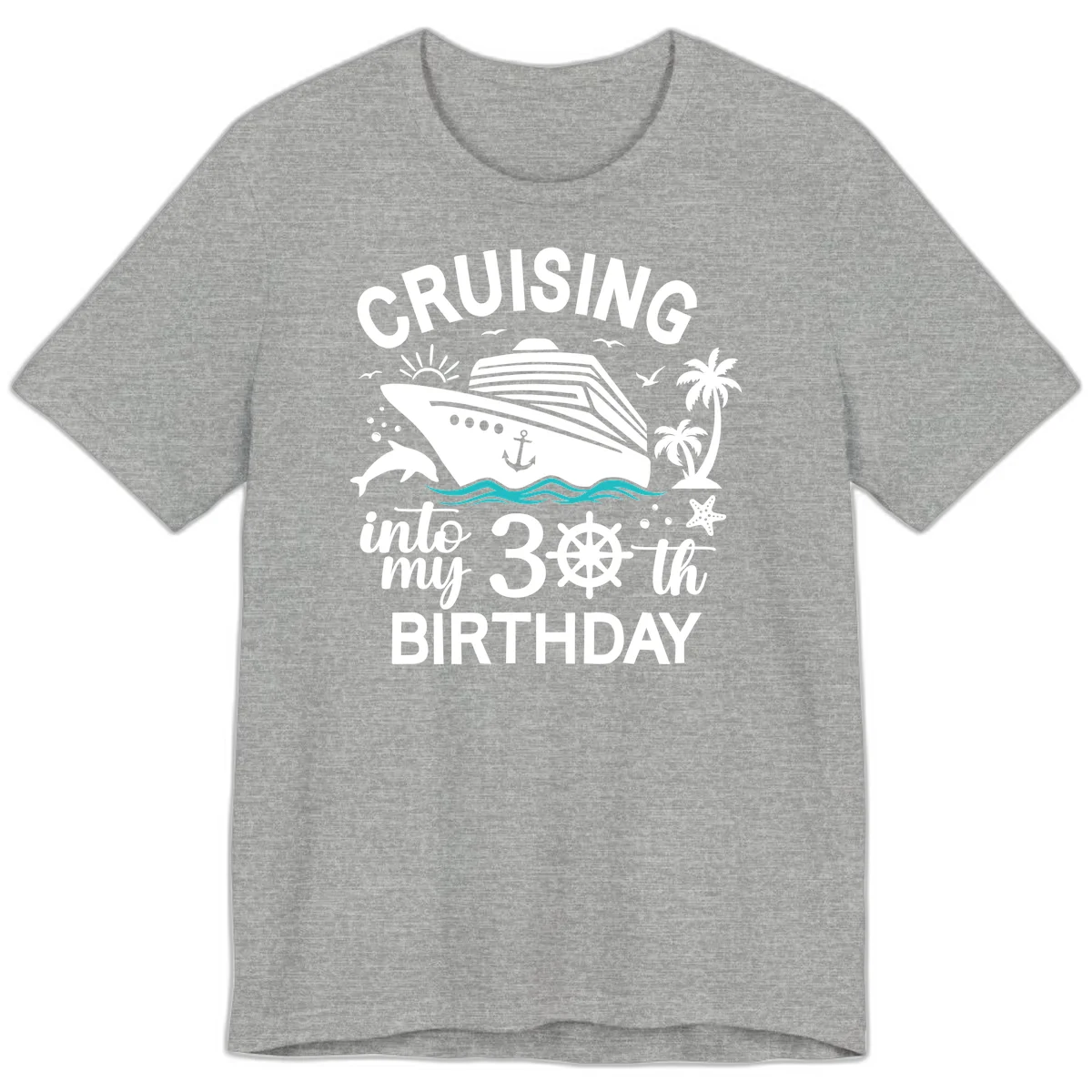 Cruising Into My 30th Birthday Premium T-Shirt in Athletic Heather