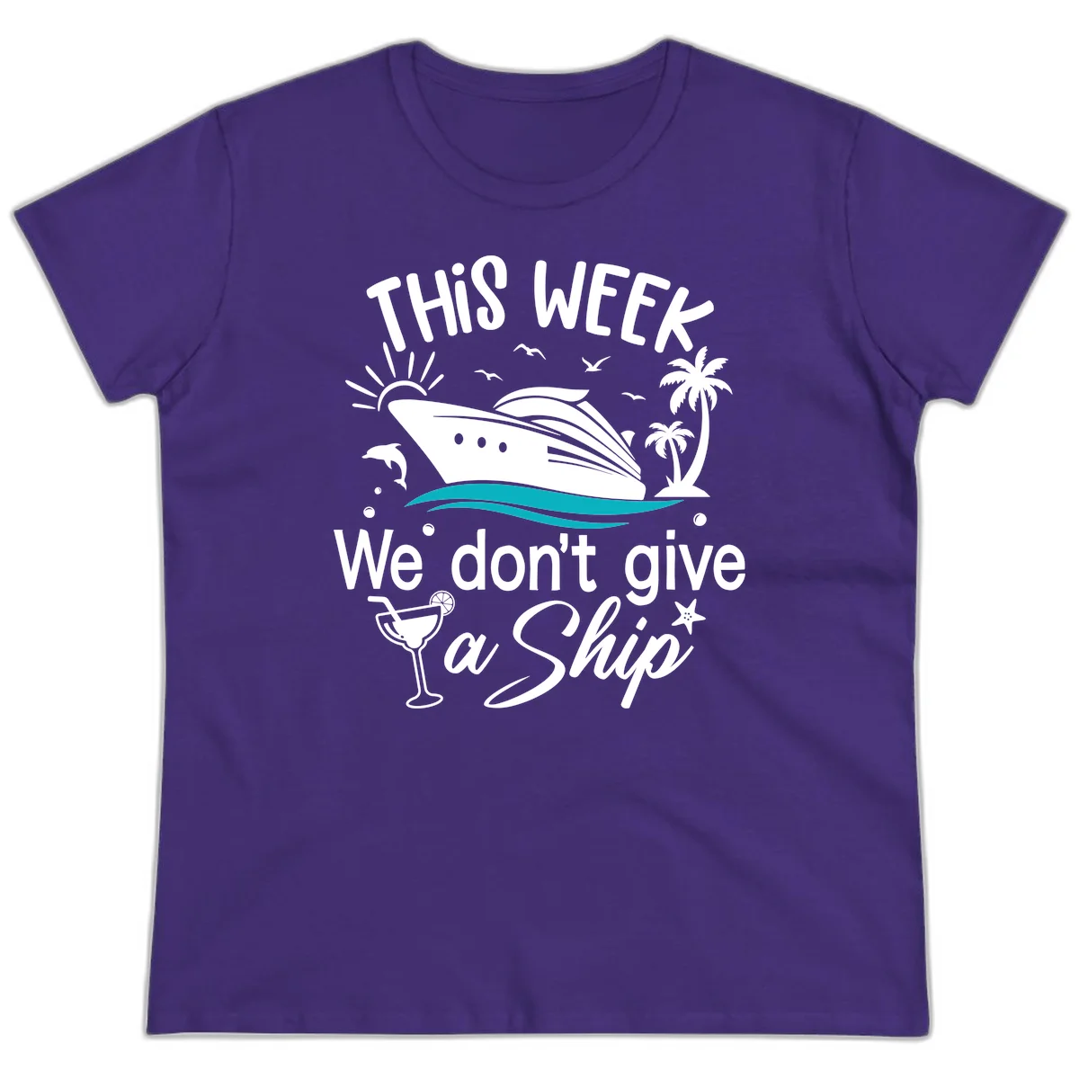 We Don't Give A Ship Ladies Tee in Purple