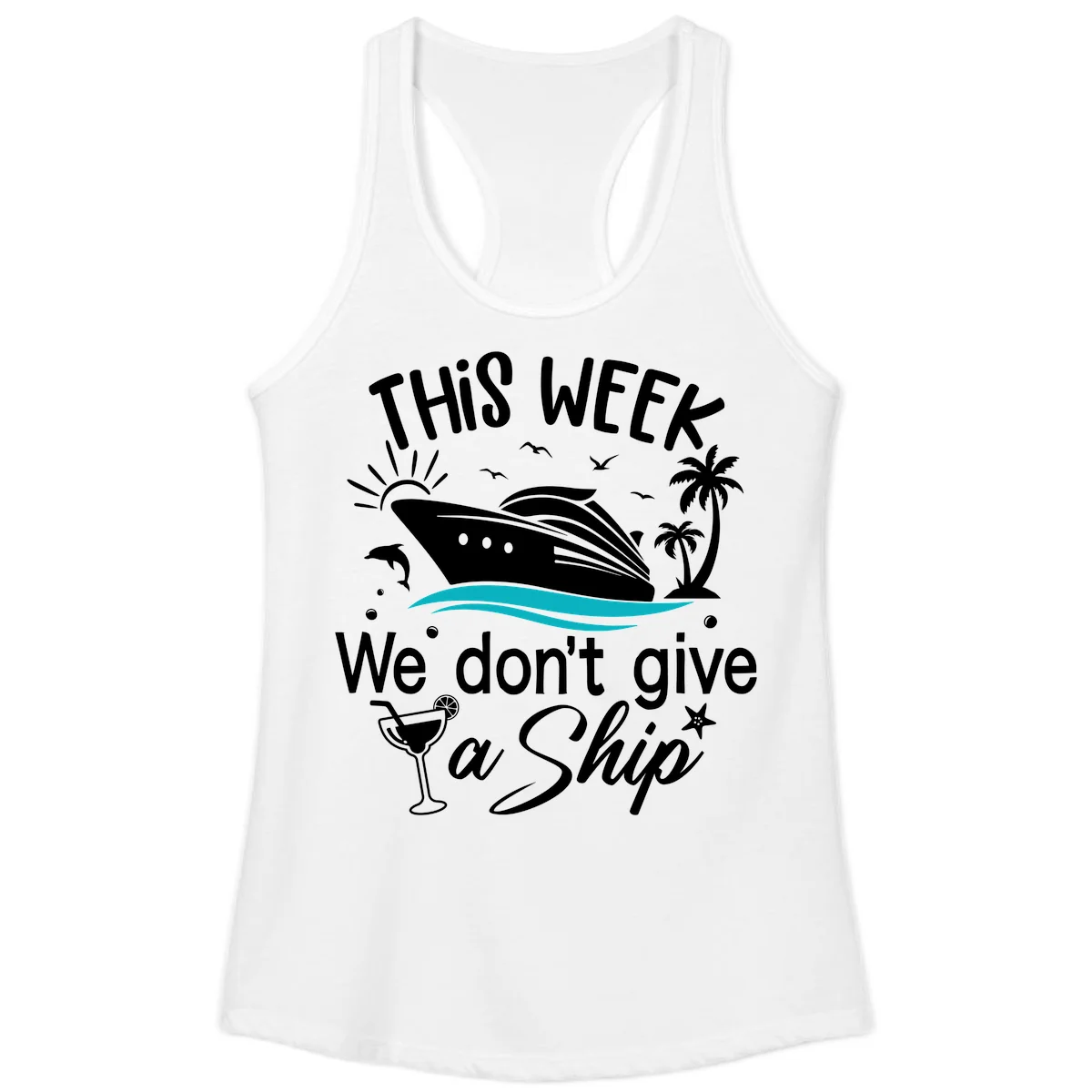 We Don't Give A Ship Ladies Tank Top in White