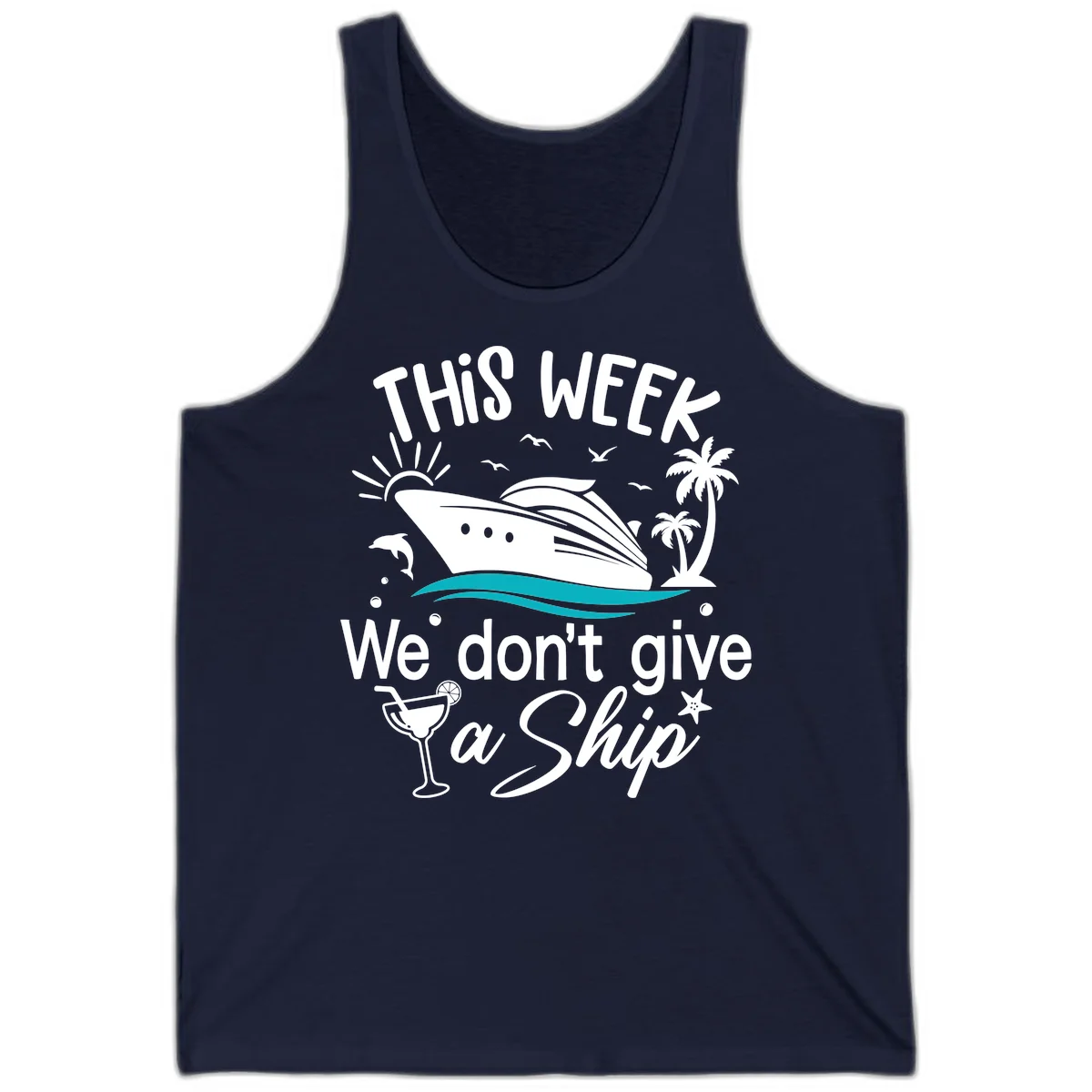 We Don't Give A Ship Tank Top in Navy