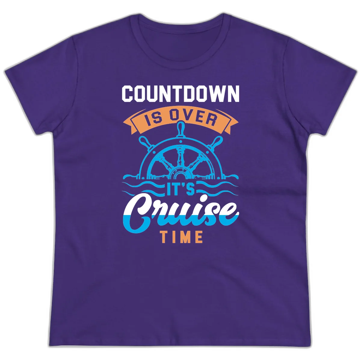 Countdown Is Over It's Cruise Time Ladies Tee in Purple