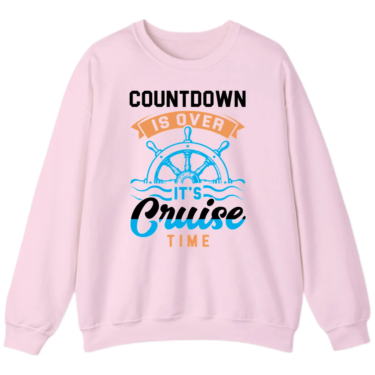 Countdown Is Over It's Cruise Time Sweatshirt in Light Pink