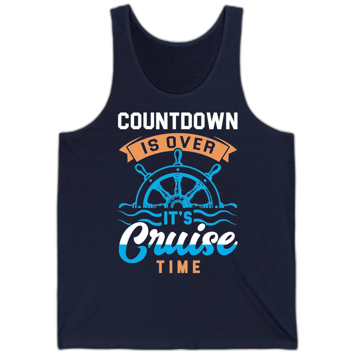 Countdown Is Over It's Cruise Time Tank Top in Navy