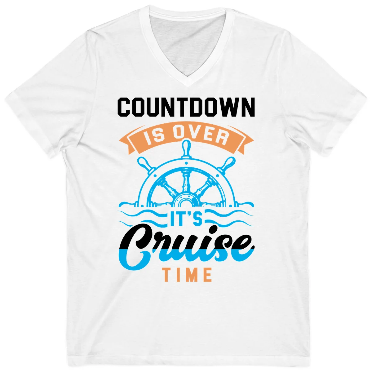 Countdown Is Over It's Cruise Time V-Neck in White