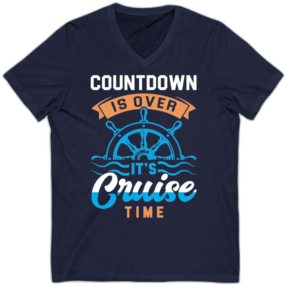 Countdown Is Over It's Cruise Time V-Neck in Navy