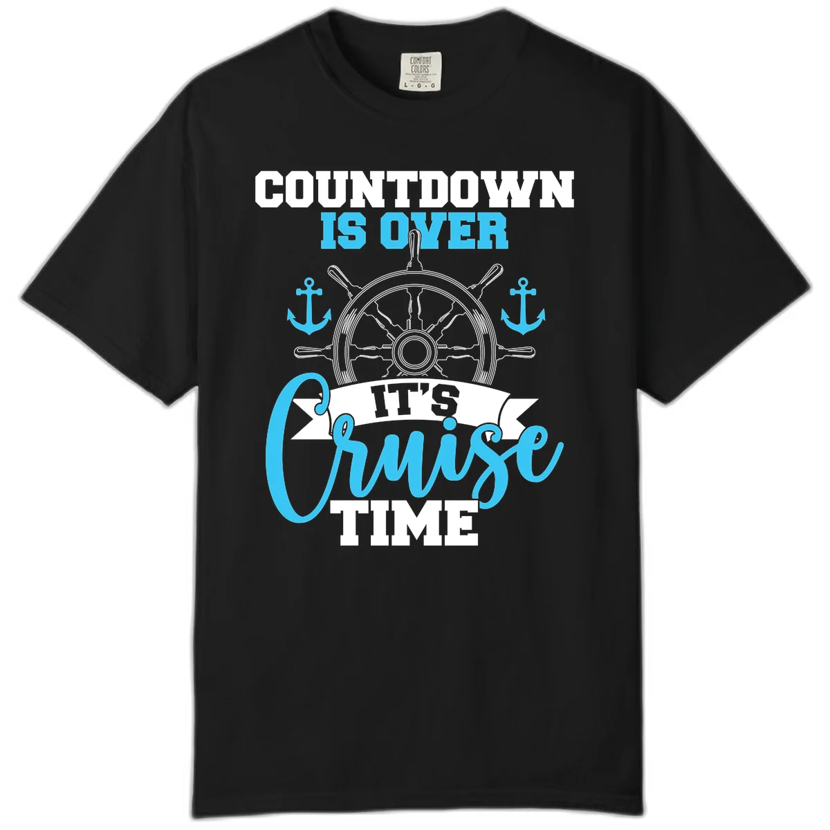 Countdown Is Over Cruise Time Comfort Color Tee in Black