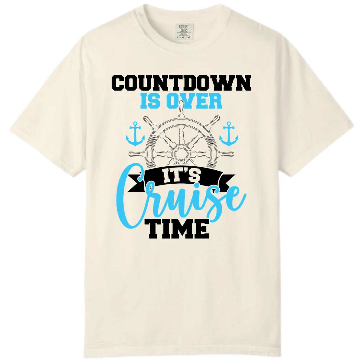 Countdown Is Over Cruise Time Comfort Color Tee in Ivory