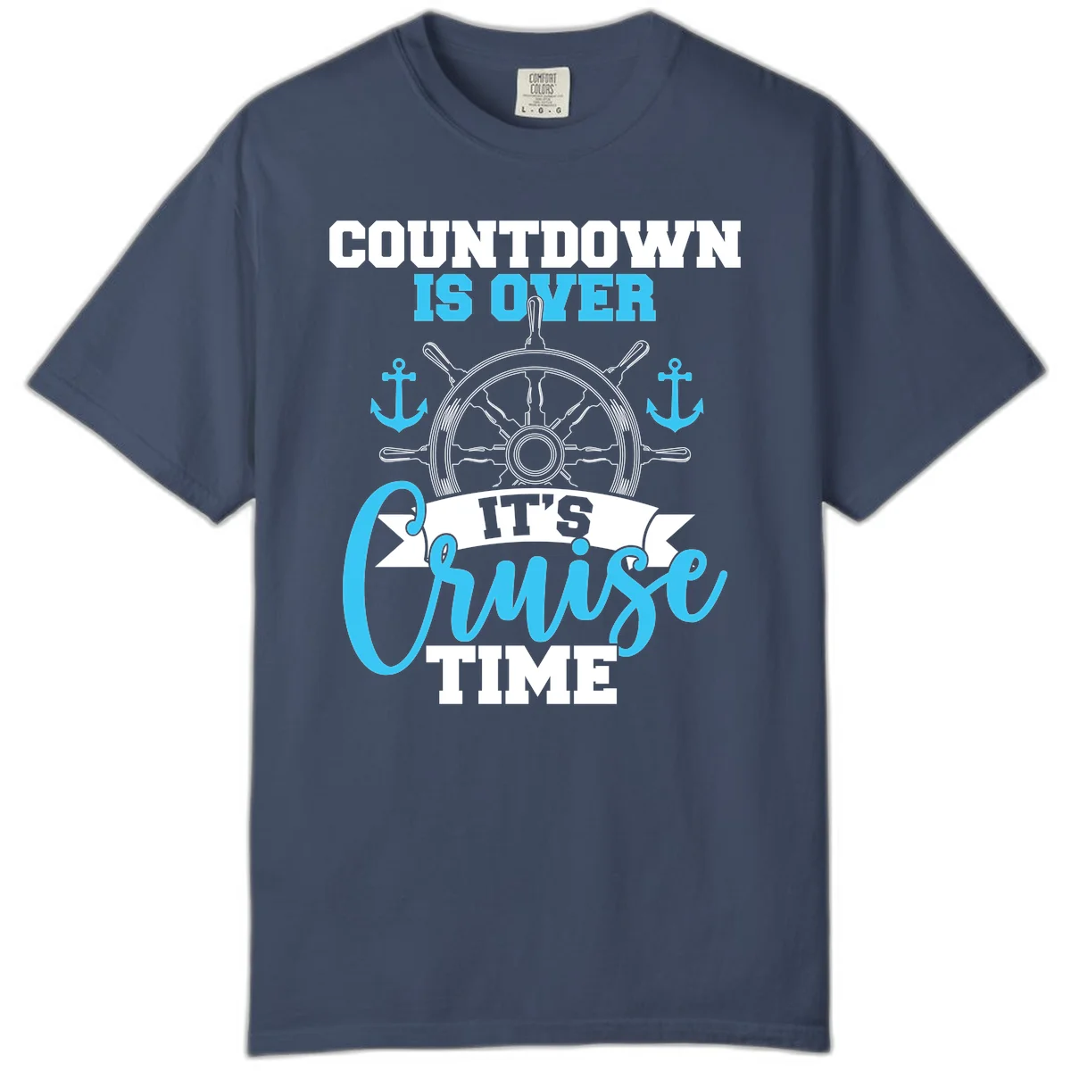 Countdown Is Over Cruise Time Comfort Color Tee in Midnight