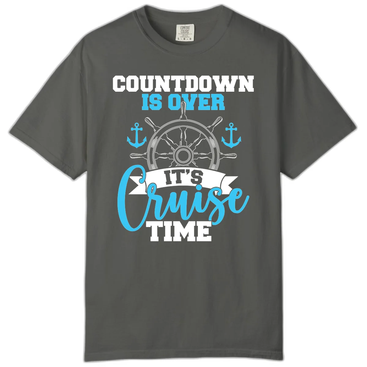 Countdown Is Over Cruise Time Comfort Color Tee in Pepper
