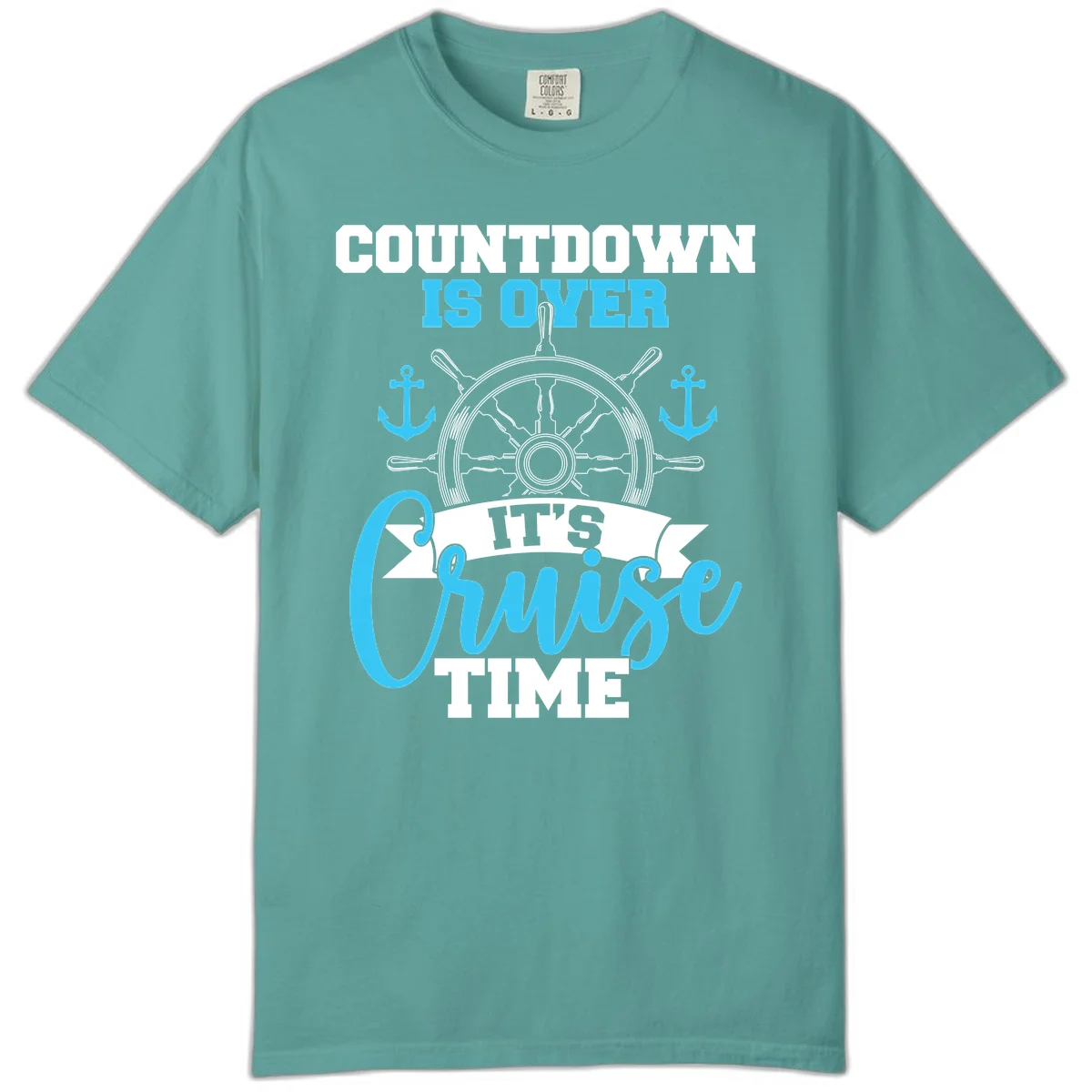 Countdown Is Over Cruise Time Comfort Color Tee in Seafoam