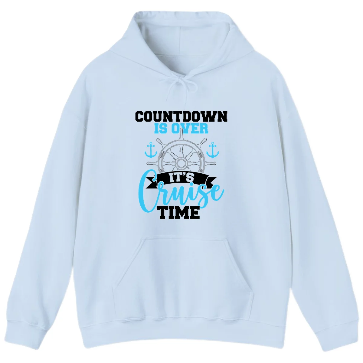 Countdown Is Over Cruise Time Hoodie in Light Blue