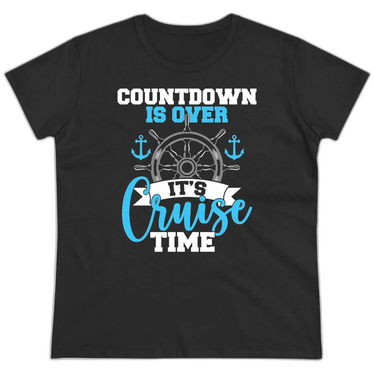 Countdown Is Over Cruise Time Ladies Tee in Black