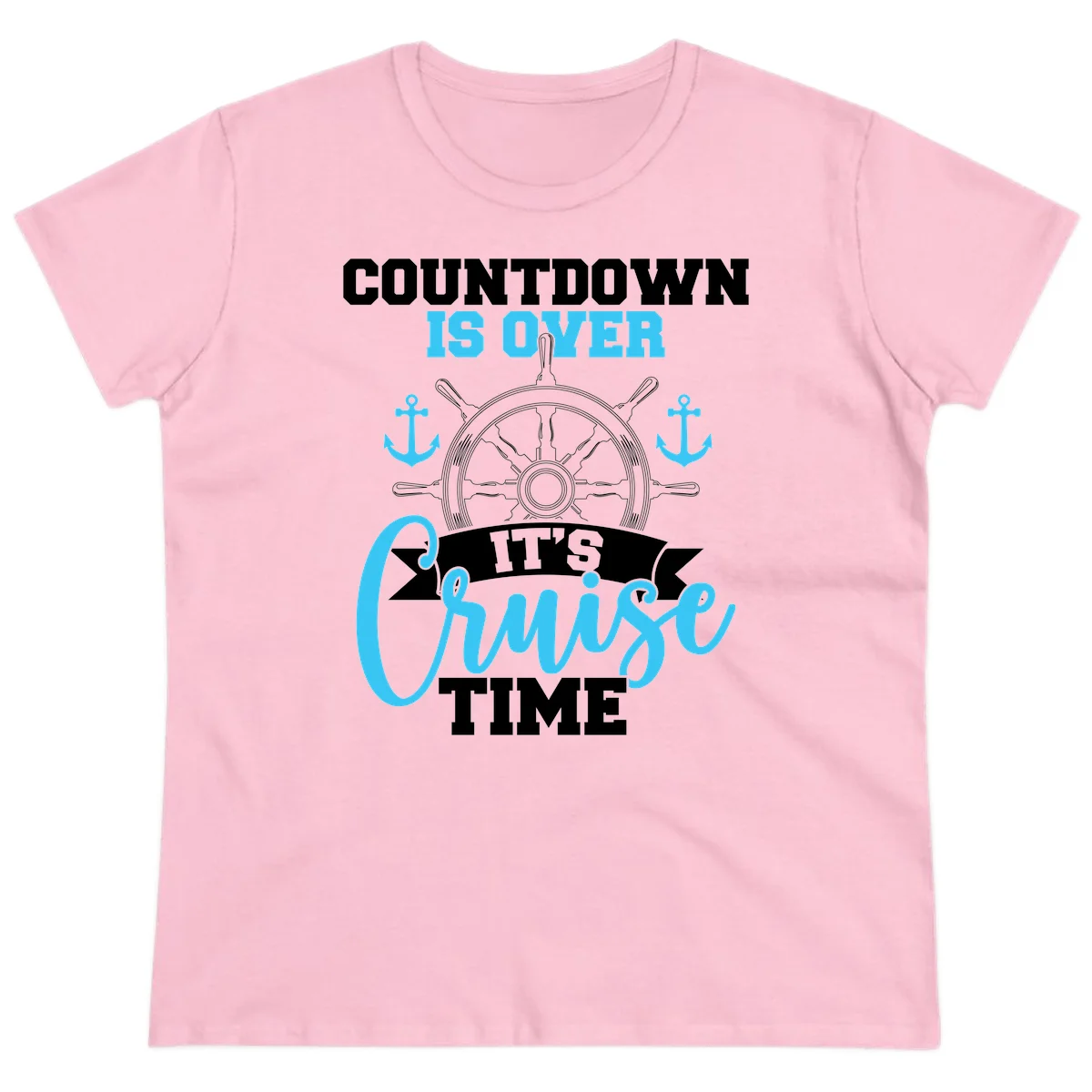 Countdown Is Over Cruise Time Ladies Tee in Light Pink