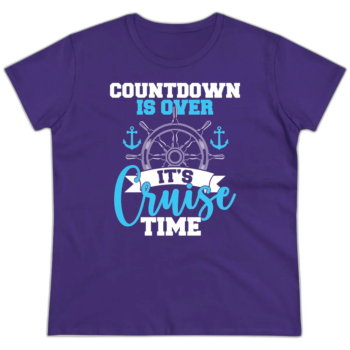 Countdown Is Over Cruise Time Ladies Tee in Purple