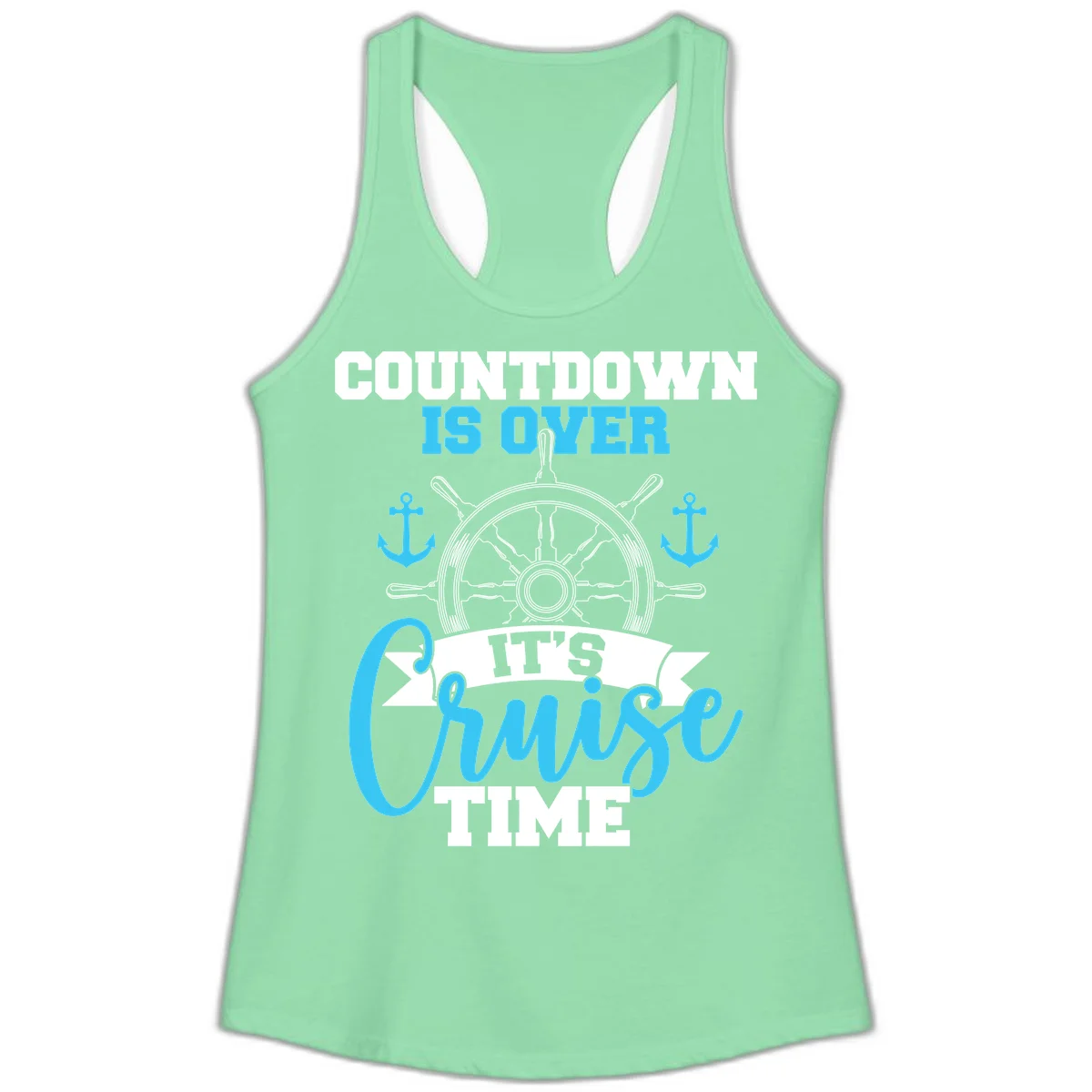 Countdown Is Over Cruise Time Ladies Tank in Solid Mint