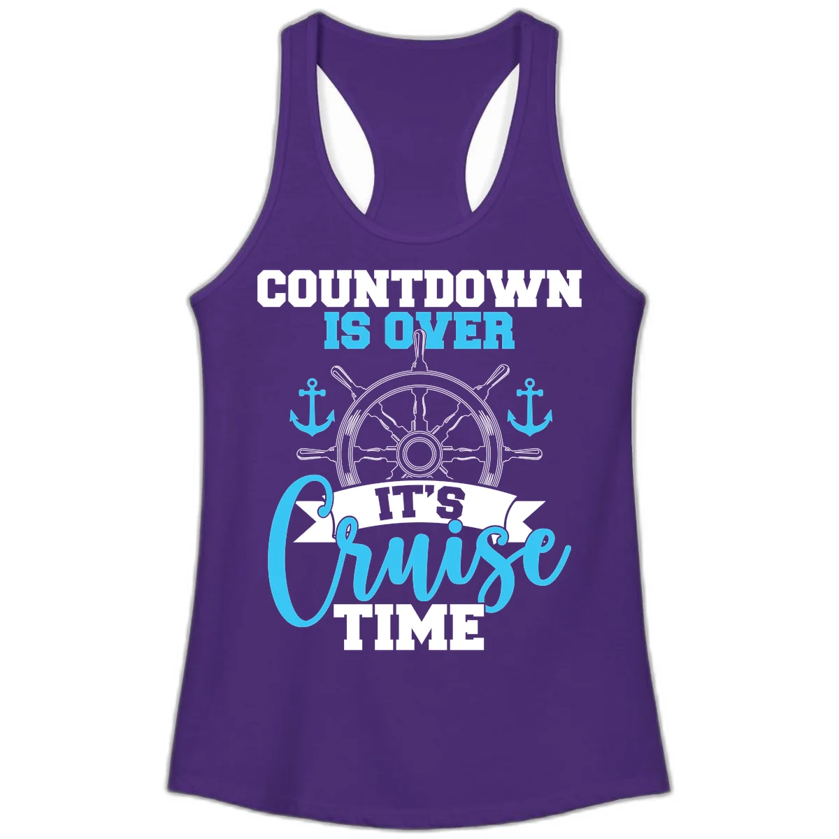 Countdown Is Over Cruise Time Ladies Tank in Solid Purple Rush