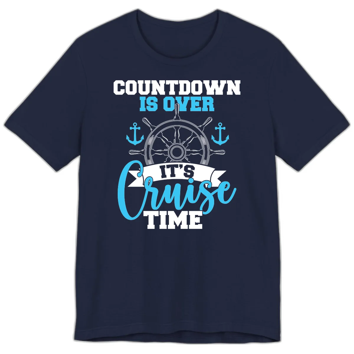 Countdown Is Over Cruise Time Premium T-Shirt in Navy