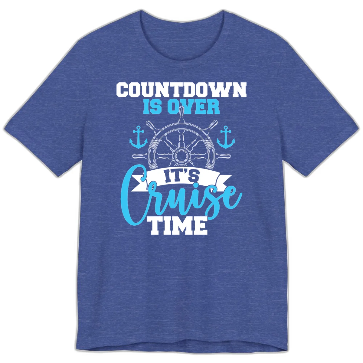 Countdown Is Over Cruise Time Premium T-Shirt in Heather True Royal