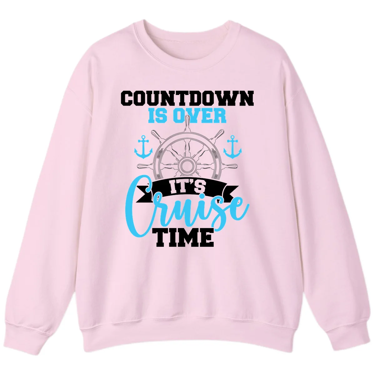 Countdown Is Over Cruise Time Sweatshirt in Light Pink