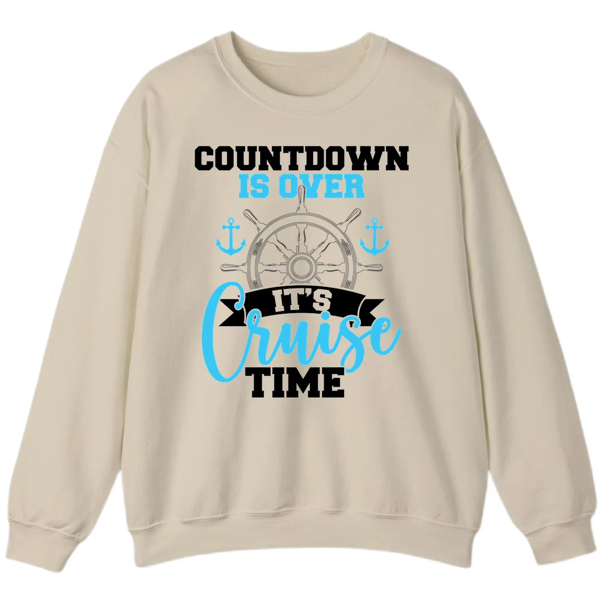 Countdown Is Over Cruise Time Sweatshirt in Sand
