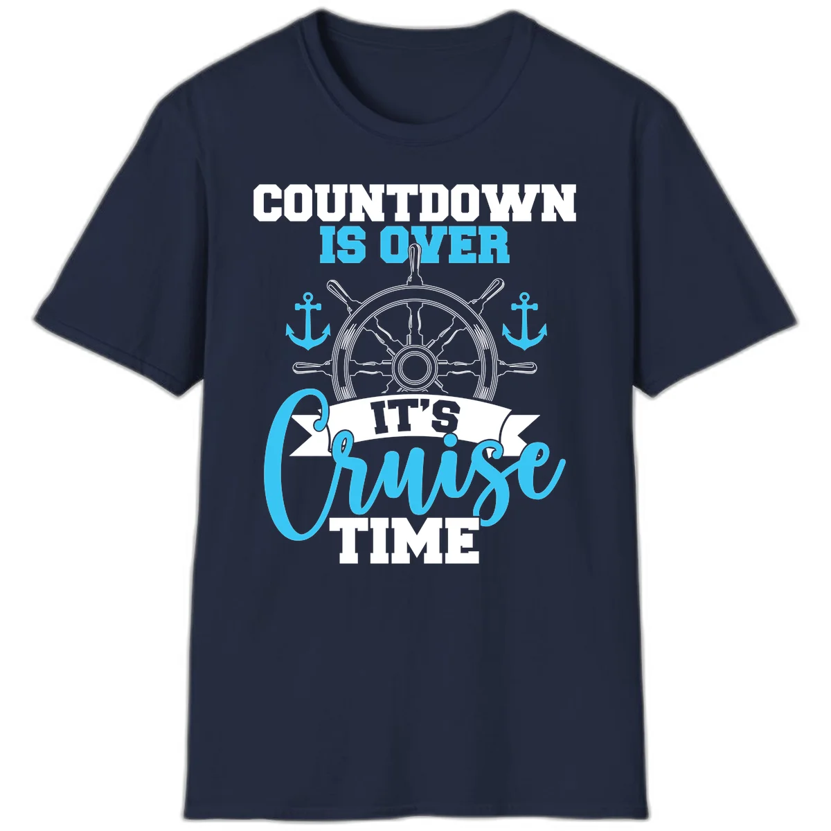 Countdown Is Over Cruise Time T-Shirt in Navy