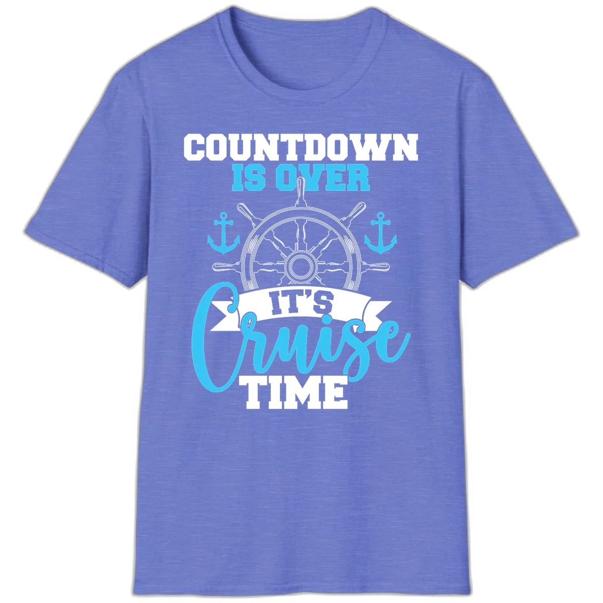 Countdown Is Over Cruise Time T-Shirt in Heather Royal
