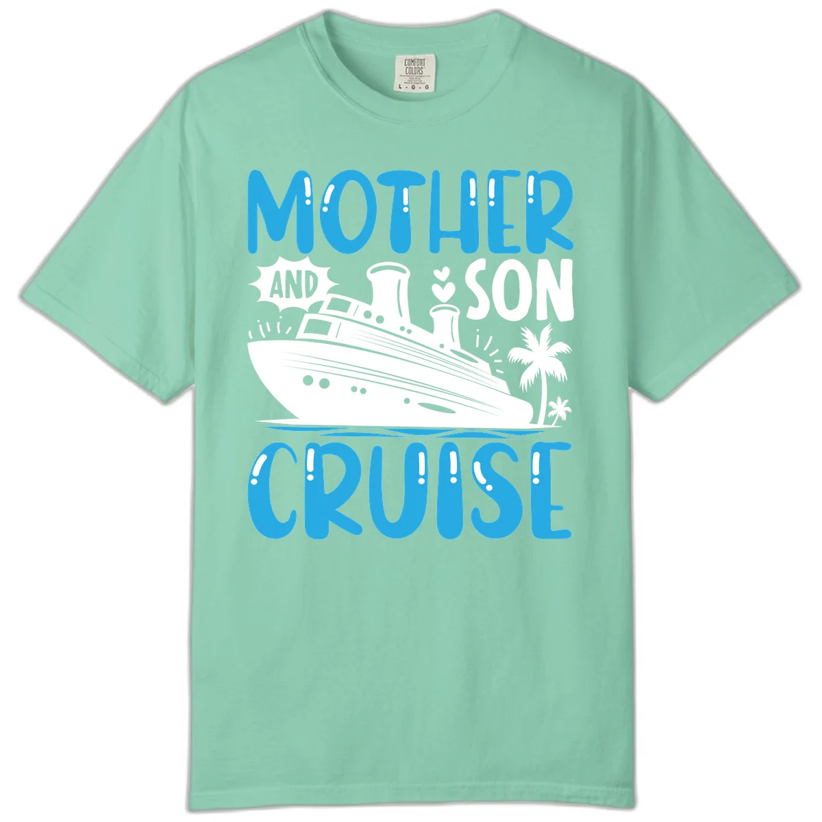 Mother And Son Cruise Comfort Colors T-Shirt in Island Reef