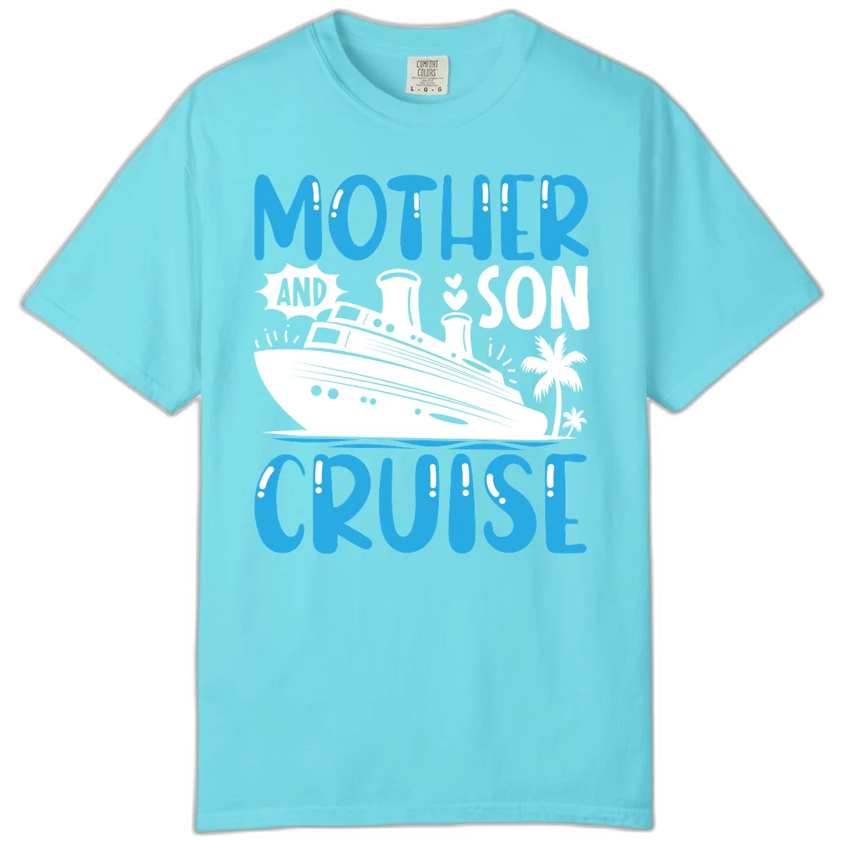 Mother And Son Cruise Comfort Colors T-Shirt in Lagoon Blue