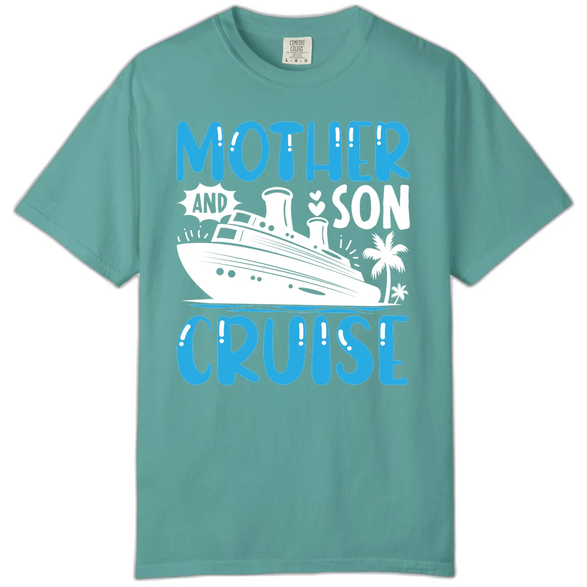 Mother And Son Cruise Comfort Colors T-Shirt in Seafoam