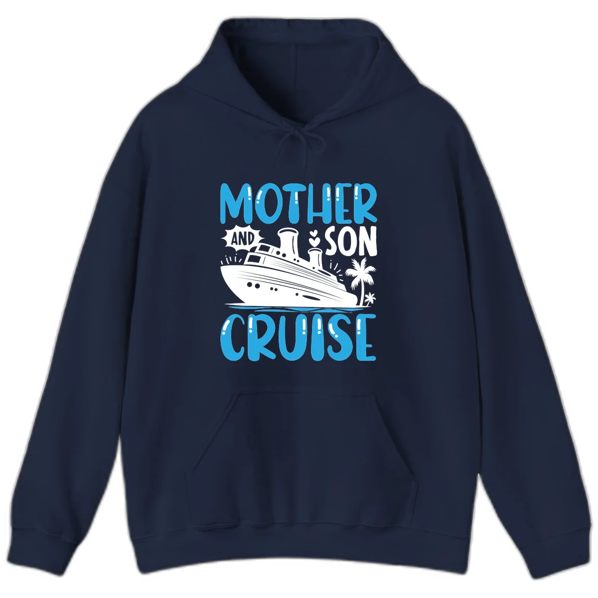Mother And Son Cruise Matching Family Hoodie in Navy