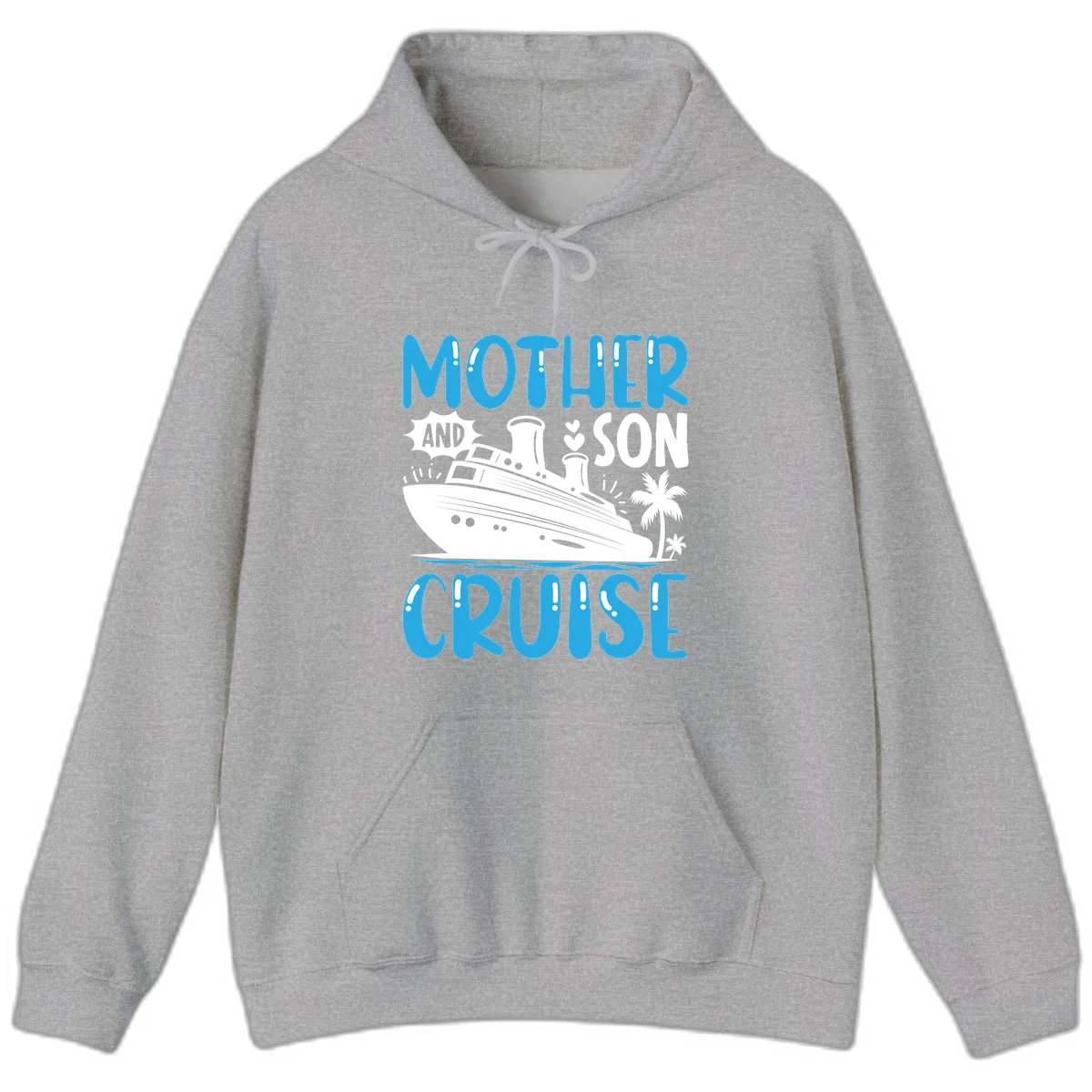 Mother And Son Cruise Matching Family Hoodie in Sport Grey