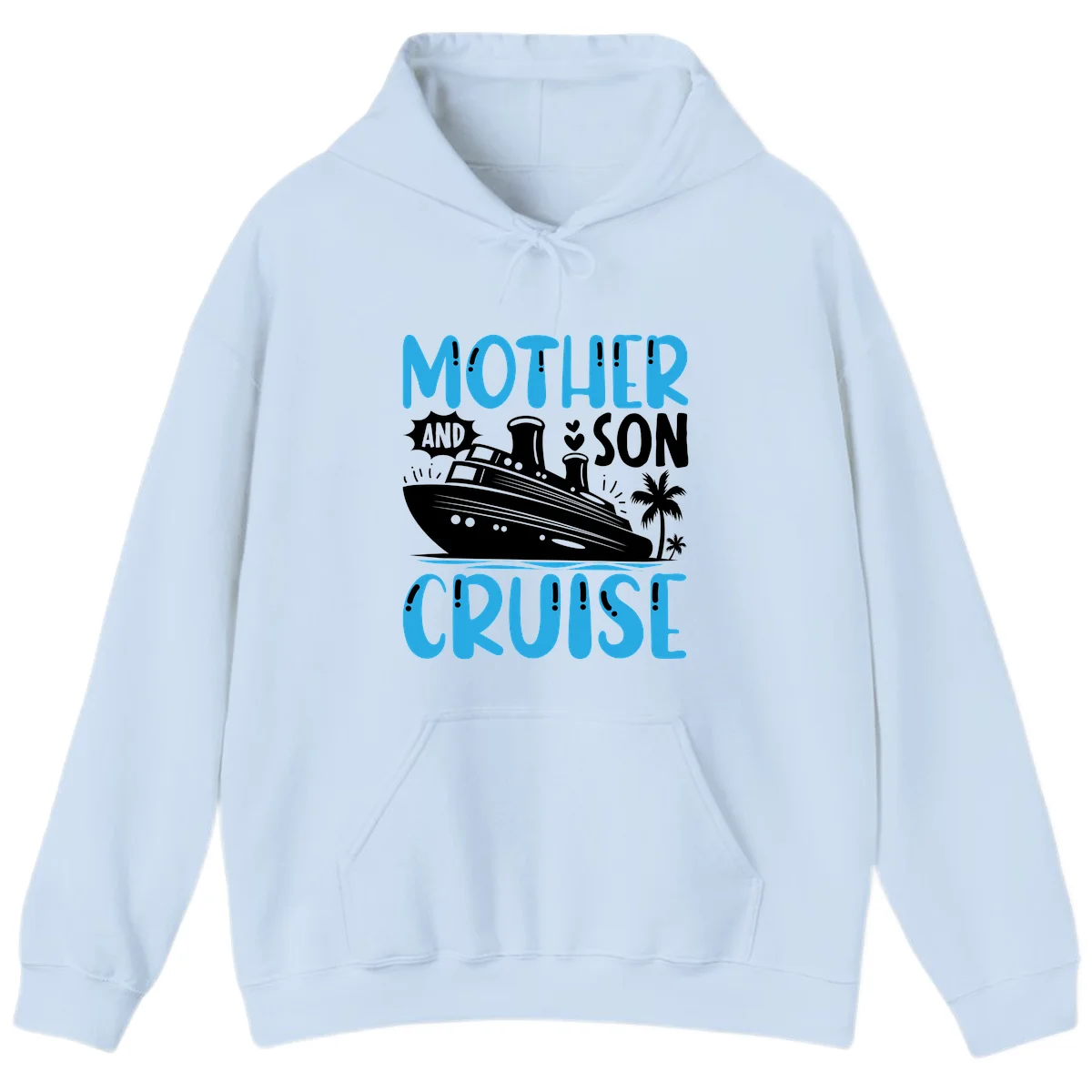 Mother And Son Cruise Matching Family Hoodie in Light Blue