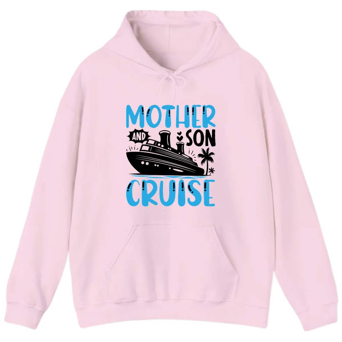 Mother And Son Cruise Matching Family Hoodie in Light Pink