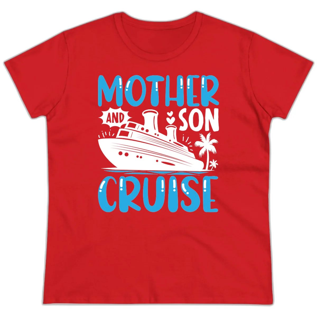 Mother And Son Cruise Matching Ladies T-Shirt in Red