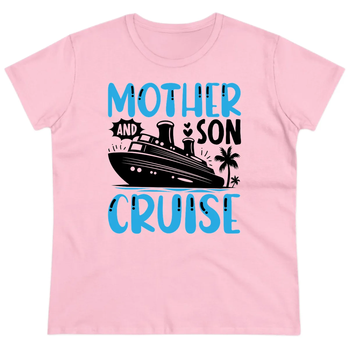 Mother And Son Cruise Matching Ladies T-Shirt in Light Pink