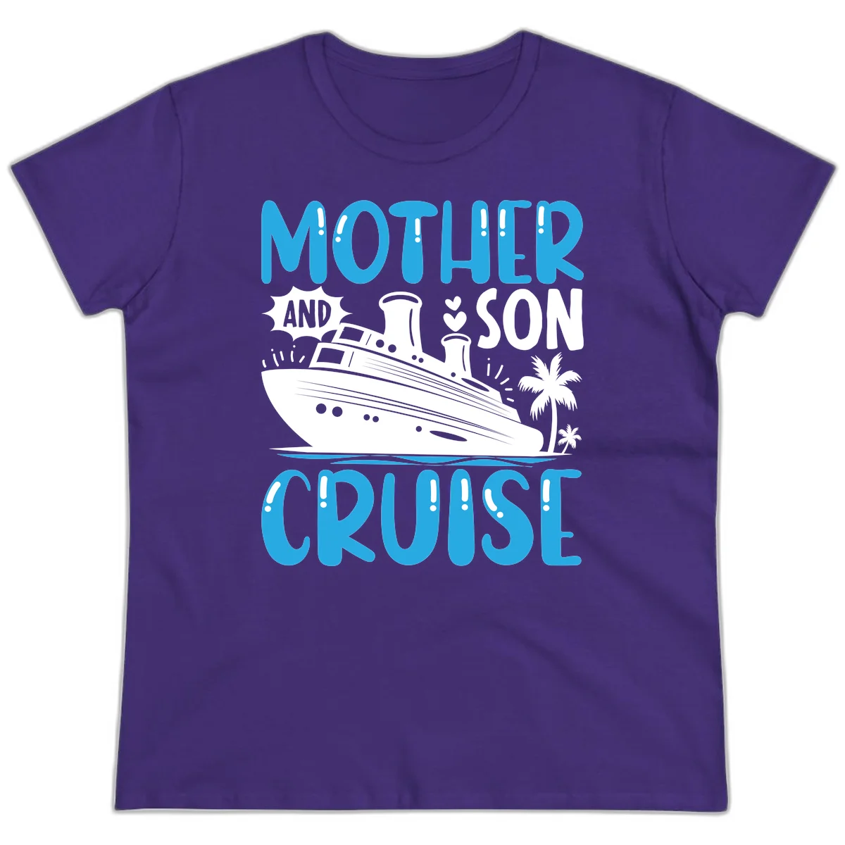 Mother And Son Cruise Matching Ladies T-Shirt in Purple